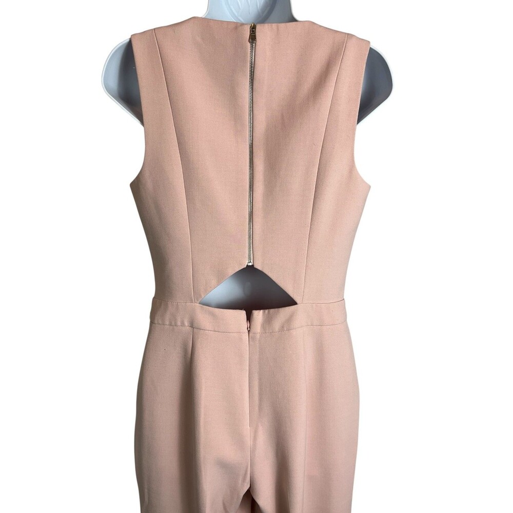 Trina Turk Pale Pink V-Neck Wide Wide Leg Jumpsuit Size 4 Business Casual - Picture 7 of 13